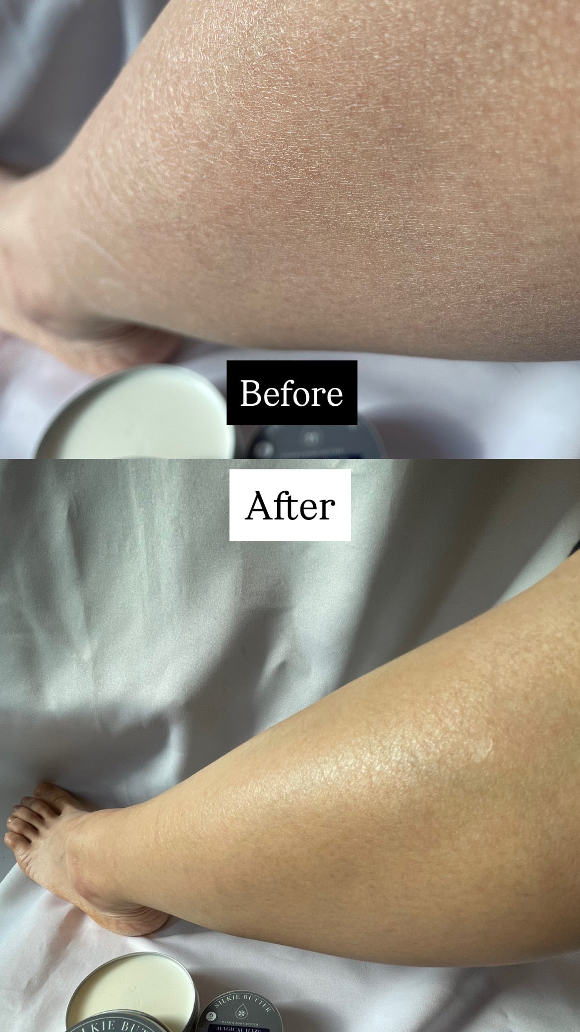 Before and After Effect after using Silkie Butter